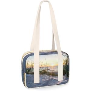 TropicalLife Borsone sportivo da spiaggia, piccolo, estivo, tramonto, mare, spiaggia, mini borsa da palestra, leggera, casual, da viaggio, borsa organizer per sport, per bambini, ragazze, ragazzi, donne, uomini
