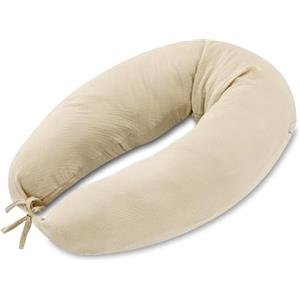 Totsy Baby Cuscino gravidanza 190cm - Supporto per dormire sul fianco e alleviare la schiena Lungo per letto matrimoniale o singolo Perfetto per il relax in maternità forma a C Mussola Oeko-Tex