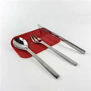 IKONA INNOVATION PLASTICS DESIGN IKONA Poggia Posate da Tavolo in Plexiglass, Set 6 Pezzi, Appoggio Posate da Tavola, Design Elegante e Funzionale, Colore Rosso, Large, 16 x 11 cm, Made in Italy