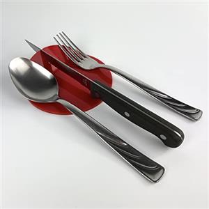 IKONA INNOVATION PLASTICS DESIGN IKONA, Poggia Posate da Tavolo in Plexiglass/Appoggio Posate da Tavola, Set 6 pz, Design Elegante e Funzionale, Idea Regalo Elegante per Mise En Place, Colore Rosso, Small - Ø 11 cm, Made in Italy