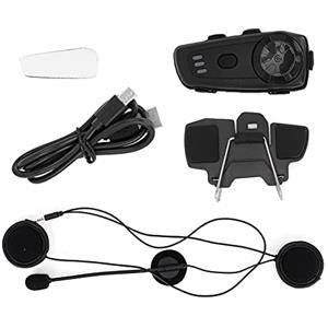 Klanata Interfono per casco moto M6 Auricolare Bluetooth 5.0 senza fili per moto Interfono Full Duplex per 2 persone in tempo reale con chip QCOM Cuffie stereo HD ad alta Impermeabile