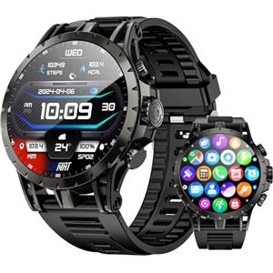 LOKMAT 4G SIM-Karten-Smartwatch, schermo AMOLED da 1,508 pollici, 3 GB + 32 GB, smartwatch per uomini e donne con fotocamera girevole, WiFi, GPS, Android 8.1, orologio Fitness Activity Tracker