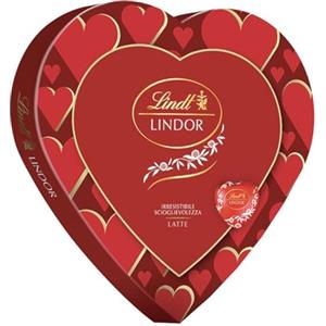 Lindt & Sprüngli. Lindt & Sprüngli San Valentino Scatola Regalo Cioccolatini Lindor a Forma di Cuore al Cioccolato al Latte, 178g