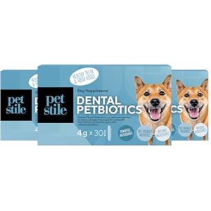 Petstile Dental PetBiotics - Integratore Naturale per la Salute Orale dei Cani (Polvere Giornaliera con Probiotici ed Erbe) - Alito Fresco, Livelli Sani di Placca, Salute delle Gengive e dell'Intestino