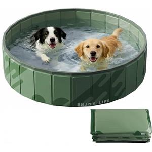 badaren Piscina per Cani, Piscina per Cani Pieghevole, Piscina Bambini 120 x 30 cm (Vert)