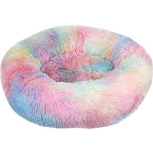 Lukery Cuccia per Cani Cuccia per Gatti, Cuscino Rotondo in Peluche Morbido Lavabile Letto Peluche Antistress Ciambella