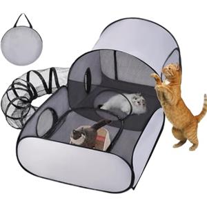 Generico Recinto per animali portatile - Recinto pieghevole per tunnel per gatti, per cani, tunnel per esercizi interattivi, forniture per animali da viaggio | versatile di contenimento degli a