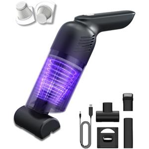 INSSISAIN Aspirapolvere Auto 12000Pa,Aspirabriciole Senza Fili 4 in 1,Mini Aspirapolvere per Auto, Casa, Peli di Animali Domestici,Potente,350Ml
