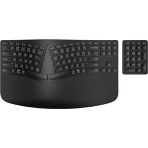 HP 960 Tastiera Ergonomica Wireless, Connessione rapida Swift Pair e Dongle Unifying, 20 Tasti Programmabili, standard Intel Evo, Multidispositivo, Tasto Copilot, Autonomia fino a 24 Mesi, Nero