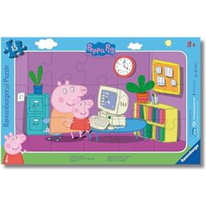 Ravensburger - Puzzle Bambini 3 Anni, Peppa Pig - Puzzle 3 Anni 15 Pezzi, Collezione Peppa Pig, Include Puzzle Incorniciati, Giochi Educativi, Idee Regalo
