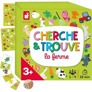 Janod - Il Mio Primo Cerca e Trova La Fattoria - Gioco da Tavolo per Bambini - Gioco di Osservazione - Dai 3 Anni, J02454