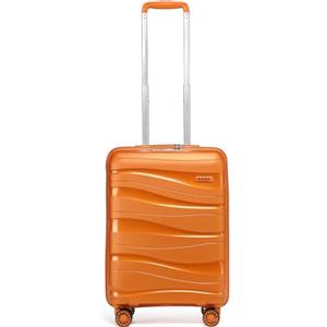 KONO Valigia Trolley da 56cm Rigida e Leggero Polipropilene Valigie con TSA Lucchetto e 4 Ruote (Arancione)