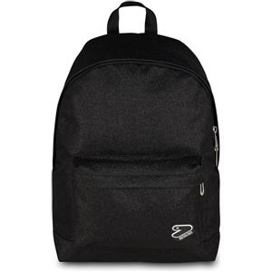 Seven Zaino Mono Scomparto Americano Shiny Nero con Effetto Brillantini e Tasca Frontale per Scuola Media e Superiore