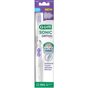 GUM Sonic Ortho Spazzolino Elettrico a Batteria per Apparecchi Ortodontici con Setole di Precisione