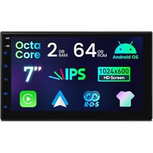 XTRONS TIDS701L Autoradio GPS 2 DIN Android 14, 7 Pollici IPS 1024x600, 2GB RAM 64GB ROM, Wi-Fi Bluetooth, CarPlay Android Auto, 180W