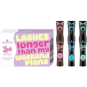 essence Lash PRINCESS false lash effect eye set 01 Totally Lashtastic!, set con 3 mascara, nero, nero-marrone & waterproof