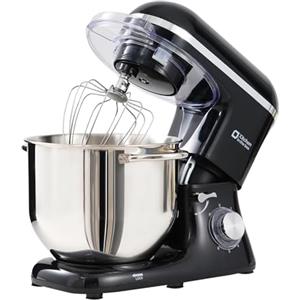 Kitchen in the box Impastatrice Planetaria, 7,5 Litri Impastatrice Professionale 1400W, 6 Velocità con Uncino Impastatore, Mescolatore e Frusta Sbattitrice (Nero)