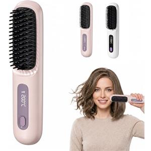 forbany Spazzola Sovalya per Capelli Corti, a Ricarica Wireless e Ioni Negativi, Anti-Aggrovigliamento, 4 Velocità Regolabili, Compatta e Portatile per Casa e Viaggio (Viola)