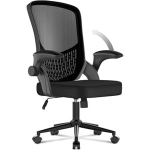 naspaluro Sedia Ufficio,Sedie Scrivania Ergonomica Con Braccioli Ribaltabili a 90°,Poltrona Ufficio Ergonomica lombare, Rivestimento in Rete Traspirante, Sedia Girevole a 360° Con Funzione Swing,Nera