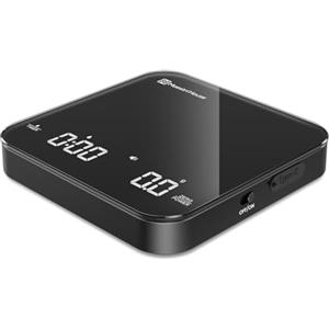 Maestri House Bilancia da Caffè Mini Ricaricabile Con Timer, Precisione 2kg/0,1g, per Espresso e Caffè Filter, Digitale Portatile Con Timer Automatico - Nero