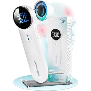 HIMMELSHAUCH MEDICAL Termometro Febbre Auricolare e Frontale | Misuratore 3 in 1 | Termometro Neonato, Bambino e Adulto | Termometro Digitale Infrarossi Frontale | Termometro Orecchio Bambini