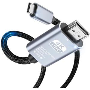 Critin Cavo da USB C a HDMI 4K a 60Hz, 2 m, adattatore intrecciato da USB tipo C a HDMI per Home Office Thunderbolt 4/3, compatibile con Galaxy S8 a S22, MacBook Pro/Air, iPad Pro, iMac, Mac Mini