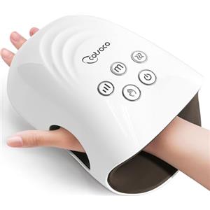 Cotsoco Massaggiatore Mani Elettrico Wireless, Massaggiatore con Compressione d'Aria e Riscaldamento, Sollievo per Dolore e Stanchezza, Regalo Festa della Mamma per Donna, Famiglia, Amici, Bianco