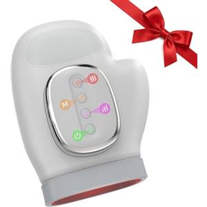 Sgakgu Massaggiatore per Mani Airbag, Elettrico Massaggiatore Mani con Calore e Compressione 3 Massaggi | 3 Temperature | 5 Livelli | Timer Auto | Ricaricabile Guanto Terapeutico per Artrite e Tunnel Carpale