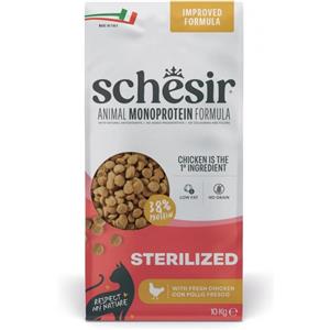 Schesir Gatto Monoprotein Sterilized Pollo 10kg - Alimento Secco Completo per Gatti Sterilizzati