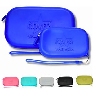 COVERI VIALE MORIN 2 Pezzi Pochette Mare Donna silicone + Portamonete in Silicone - Borsello Uomo a mano o porta trucchi organizer Impermeabile e Resistente - Colore Blu
