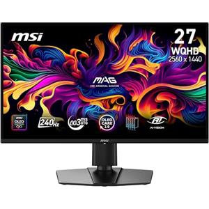 msi MAG 274QPA QD-OLED X24 Monitor Gaming 27" WQHD -Quantum Dot OLED (2560 x 1440), 240 Hz, 0,03 ms, Compatibile G-SYNC, AMD FreeSync Premium, HDMI 2.1, DP 1.4a, Regolabile in Inclinazione/Altezza