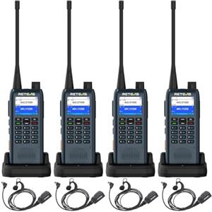 Retevis MateTalk C63 Ricetrasmittenti Professionali, Gestione Delle Assegnazioni, Schermo LCD, SMS/Avviso Vibrazione, Walkie Talkie con Auricolare per Centri Commerciali (4 Confezioni)