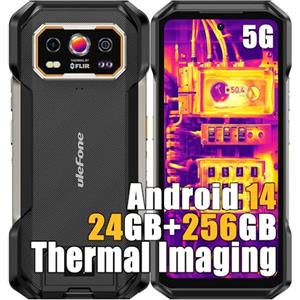 Ulefone Armor 27T Pro 5G Rugged Smartphone 2025, 24GB+256GB/2TB Android 15 Telefono Robusto, 64MP + Termocamera Telefono, 10600mAh Ricarica Wireless, 6.78" FHD+, 4G Cellulari Resistente,NFC,OTG,GPS