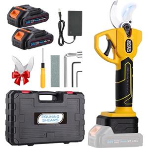 MISTRO Forbice potatura a batteria 24V: Forbici Potatura a Batteria con Regolabile 10-20-30mm con 2 Batterie 2000mAh, Cesoie a Batteria per Potatura per Potatura Giardino, Olivo, Ulivo