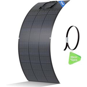 ECO-WORTHY Pannello Solare Flessibile da 200W, 18BB Monocella Materiale ETFE 25% Alta Conversione per Balcone, Camper, Barca, Tetto, Campeggio, Casa, Yacht, Superfici irregolari
