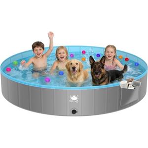 FORMIZON Piscina Pieghevole per Cani, Piscine per Cani Grandi e Piccoli, Antiscivolo, Portatile, Rigida, Piscina Cane per Animali Bambini (160)