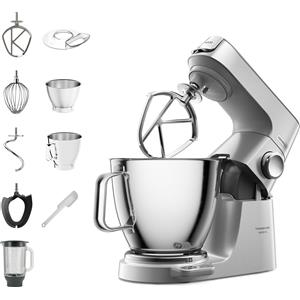 Kenwood Titanium Chef Baker XL - Impastatrice planetaria, 4 ganci e fruste inox, 1200W, 7L, Silver (KVL85.124SI ) GARANZIA ITALIA