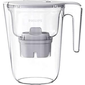 Philips - Micro X-Clean Caraffa filtro acqua a flusso rapido, 2,6 litri,Timer elettronico, colore: Bianco
