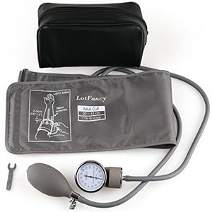 LotFancy Sfigmomanometro Manuale Professionale Aneroide Misuratore Pressione da Braccio per la Pressione Sanguigna 20-42cm per Adulti con Custodia da Cerniera Adatto per Servizi di Emergenza