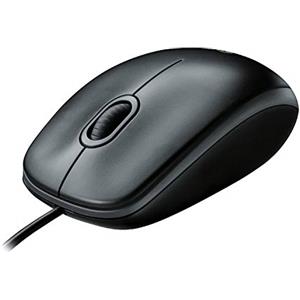 Logitech B100 Mouse USB Cablato, 3 Pulsanti, Rilevamento Ottico, Ambidestro, PC/Mac / ‎Laptop/Chromebook - ‎Nero