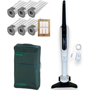 DG Service VORWERK FOLLETTO VK7s ORIGINALE NUOVO - Aspirapolvere SENZA FILI con Spazzola, Batteria, Caricabatteria, 6 Sacchetti, 6 Dovina - GARANZIA 2 ANNI (Dotazione Completa + Sacca Accessori)