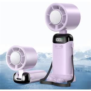 Jsdoin mini ventilatore portatile ricaricabile,5 velocità Turbo ventilatore usb da tavolo,ventilatore piccolo portatile a batteria, per casa, ufficio, camera da letto, viaggi e all'aperto (Viola)