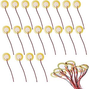 Norhogo 20 pezzi Elementi Piezo Buzzer Acustico Pickup Ø 27mm Sounder Sensore, Piezo Trigger Buzzer, per orologi, chitarre acustiche, campanelli elettronici