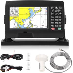 Bediffer Navigatore GPS marino, plotter cartografico GPS Trasmissione intelligente a doppia mappa Lingue multiple per barca,Pezzi di ricambio per barche,yacht