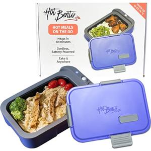 Hot Bento - Scaldavivande Elettrico Portatile - Con caricabatterie - Per ufficio, scuola, viaggi, attività all'aperto e molto altro - Adatto al frigorifero - Facile da pulire - Very Peri