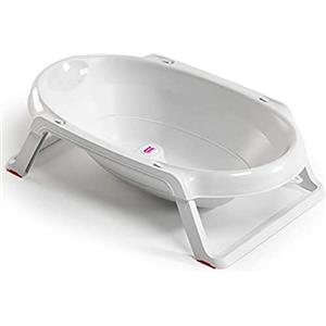 OKBABY Onda Slim Vaschetta Pieghevole per il Bagnetto del Neonato, 0-12 Mesi, Bianco