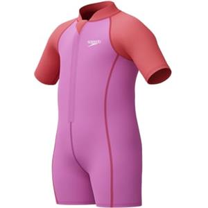 Speedo Learn to Swim Neoprene Wetsuit| Swimming Lessons | Soft Touch | Neoprene Costume da Bagno per Bambina, Neon Violet, 9 Mois-12 Mois