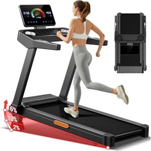CURSOR FITNESS CURSOR Tapis Roulant Salvaspazio con 16% Pendenza, 14KM/H Tapis Roulant Elettrico Pieghevole con Cardiofrequenzimetro, 3.5HP Tapirulan da Casa con Display LED, Carico massimo di 180 kg, Portatile
