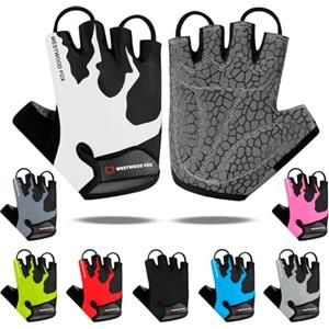 WESTWOOD FOX GEAR Guanti da Ciclismo Mezze Dita Imbottiti Unisex Palm Bicicletta Estate Equitazione Guanti da Bici MTB per Uomo Donna Antiscivolo Senza Dita Corto per Mountain Bike