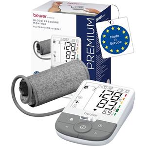 Beurer BM 53 Misuratore di pressione da braccio, made in Europe, clinicamente validato, rilevamento AFib, indicatore di rischio, braccio 22-42 cm, trasferimento dati a Apple Health